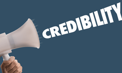 credibility spelled out by bullhorn