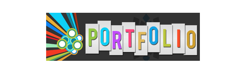 Portfolio spelled out in colorful letters