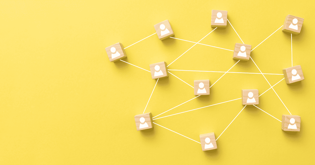 networking grphic on yellow background